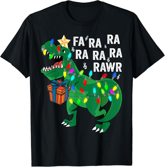 Dinosaur Fa Ra Ra Rawr Rawr Dinosaur T-Rex Christmas T-Shirt