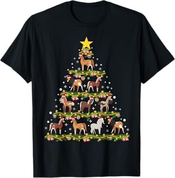 Horses Christmas Tree Horse Xmas Ornaments T-Shirt