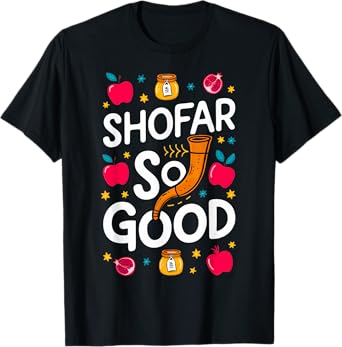 Rosh Hashanah Jewish New Year Shana Tova Apple Honey Shofar T-Shirt