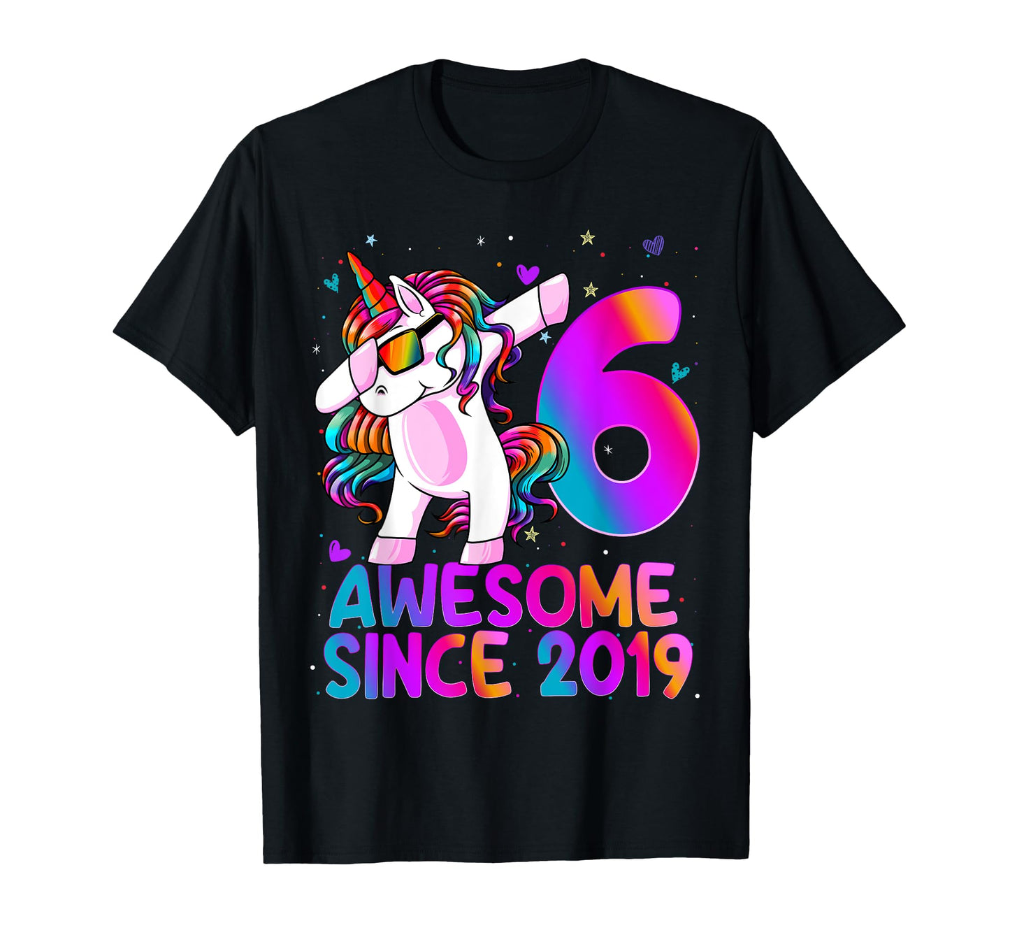 Dabbing Unicorn 6 Year Old 6th Birthday Girl Unicorn Party T-Shirt