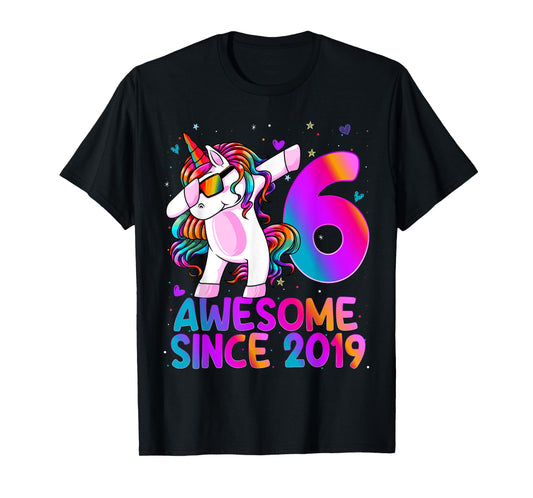 Dabbing Unicorn 6 Year Old 6th Birthday Girl Unicorn Party T-Shirt