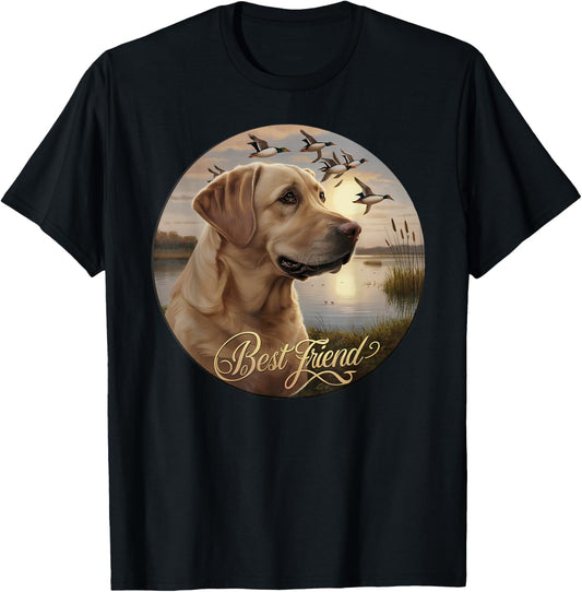Best Friend hunting Yellow Labrador dog with ducks and geese T-Shirt