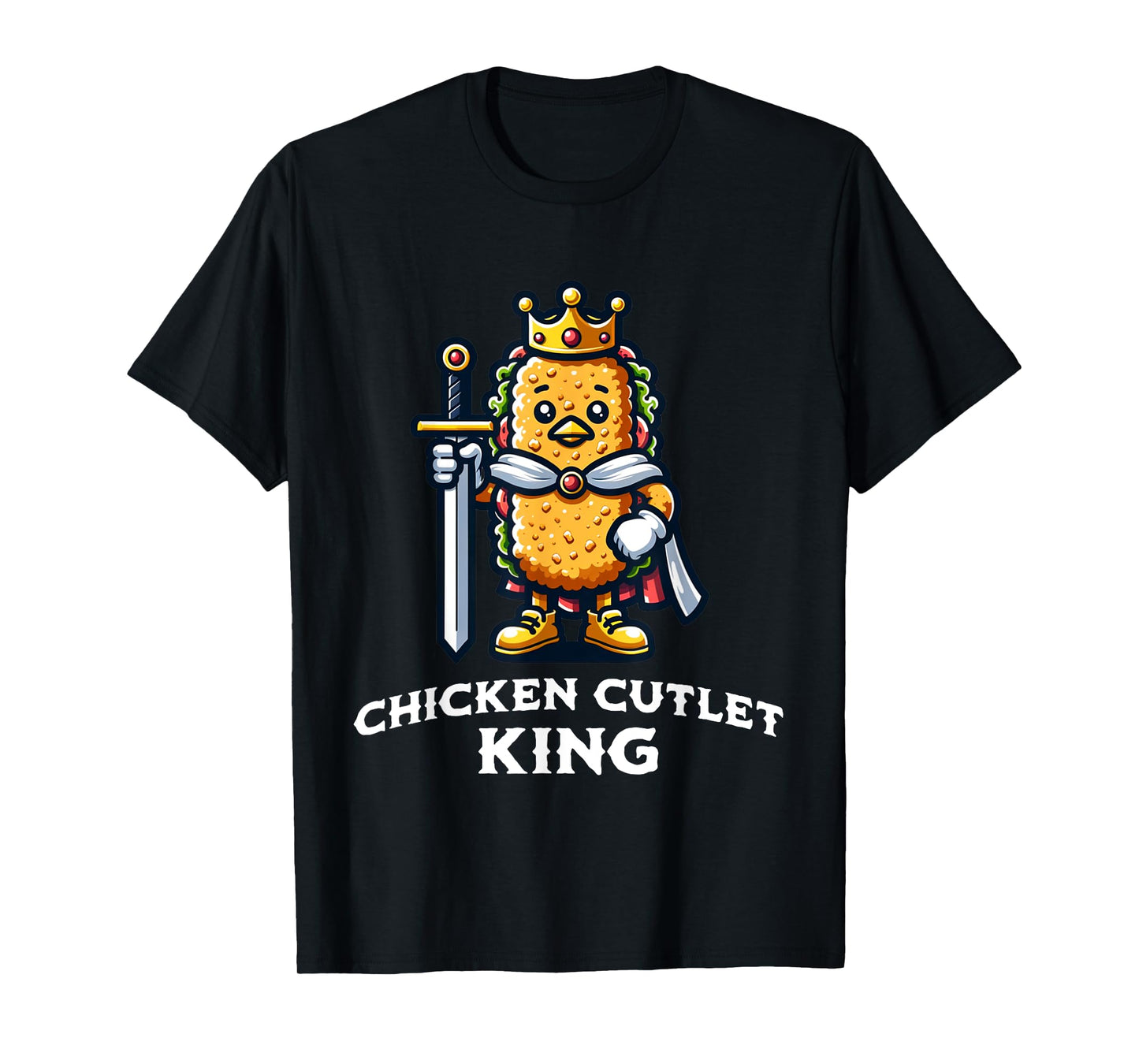 Chicken Cutlet Funny Saying Unisex-Child T-Shirt, Black, Small, Short Sleeve, Cotton Blend, Novelty T-Shirt, Food Enthusiasts, General Audience