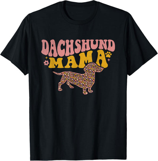 Funny Dachshund Weenie Mama Floral Wiener Dog Lover T-Shirt