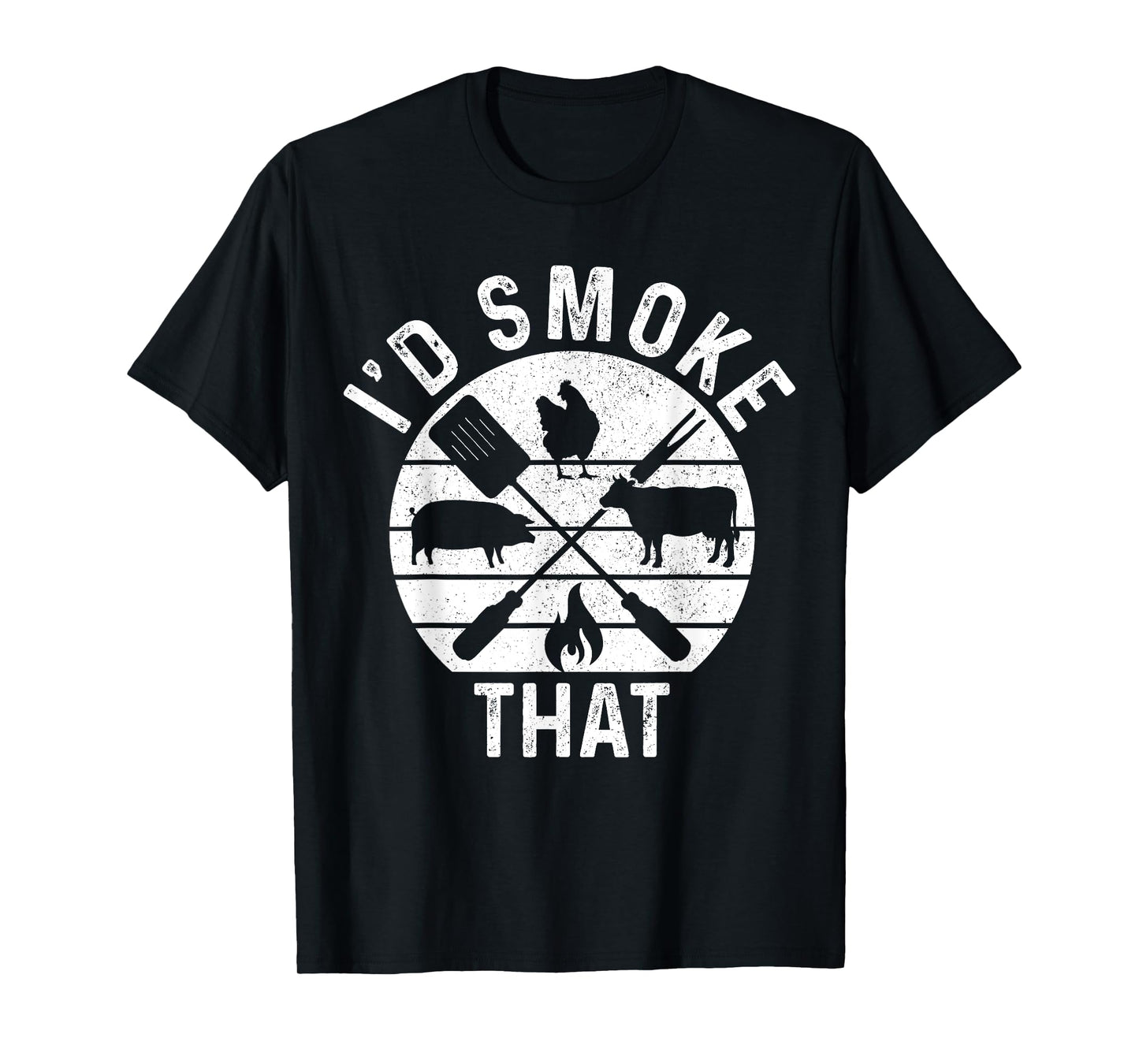 Chef Butcher BBQ I'd Smoke That Pork Beef Funny Father's Day T-Shirt