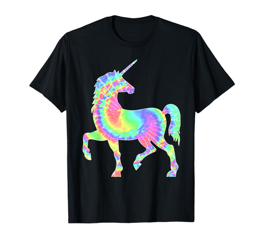 Tie-Dye Unicorn Colorful Pink Horse Silhouette Magical T-Shirt
