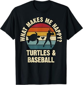 Baseball and Turtle Lovers Vintage Funny Pet Sports cute T-Shirt