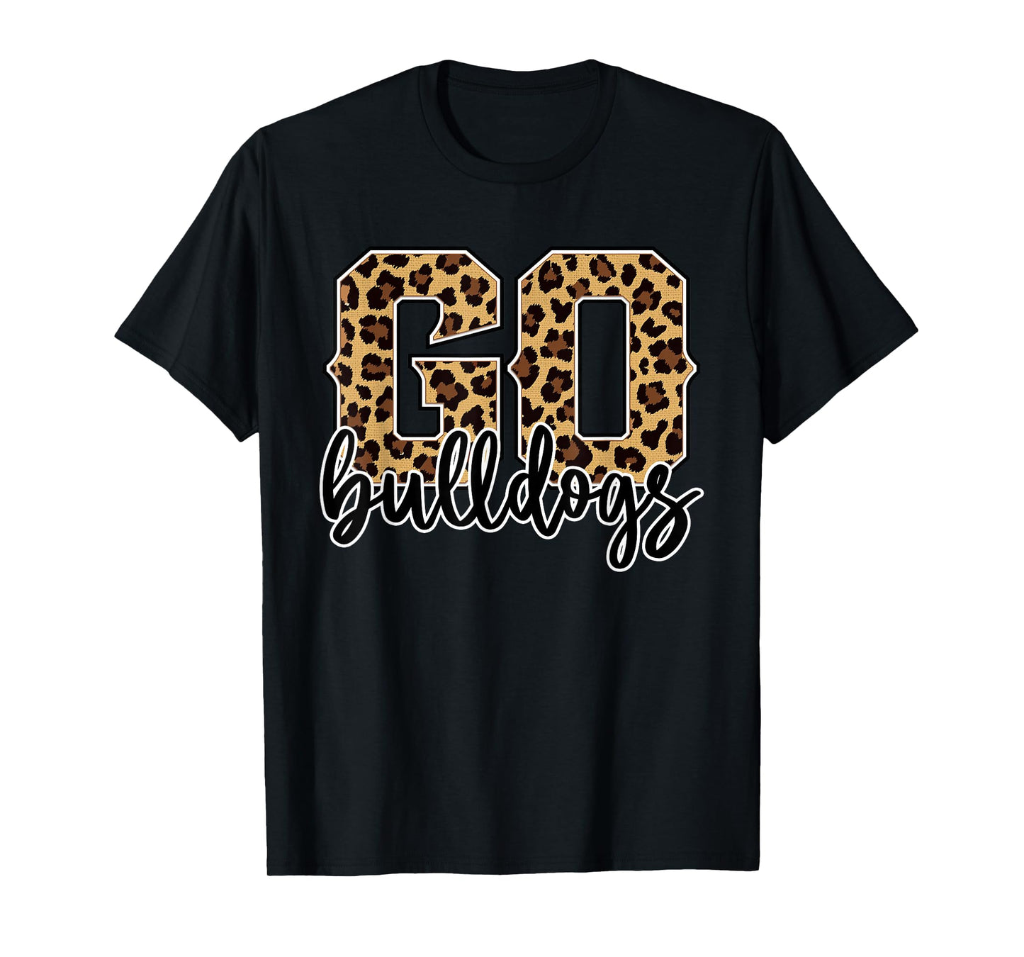 Braves Go Bulldogs Leopard Print Womens Cheetah Graphic T-Shirt