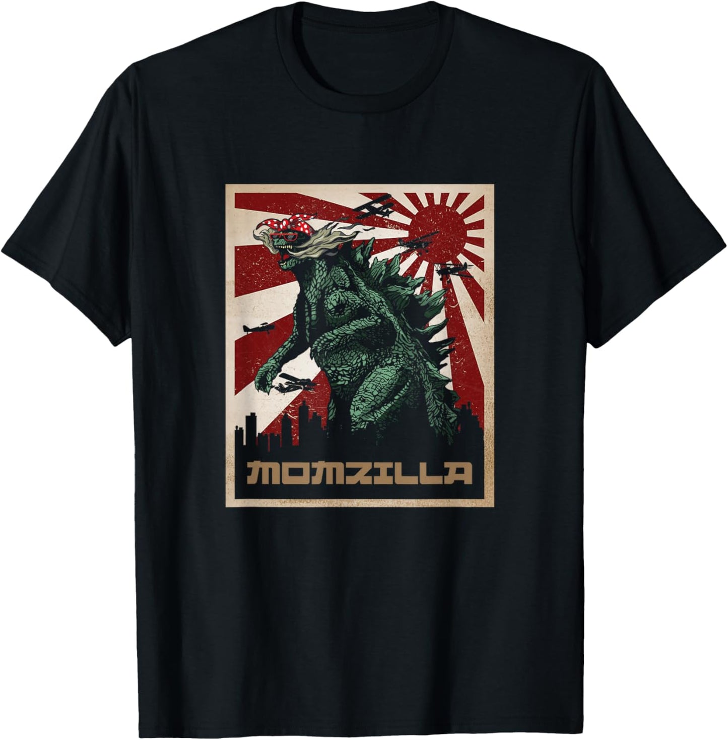 Funny Momzilla Dinosaur Momster Retro T-Shirt
