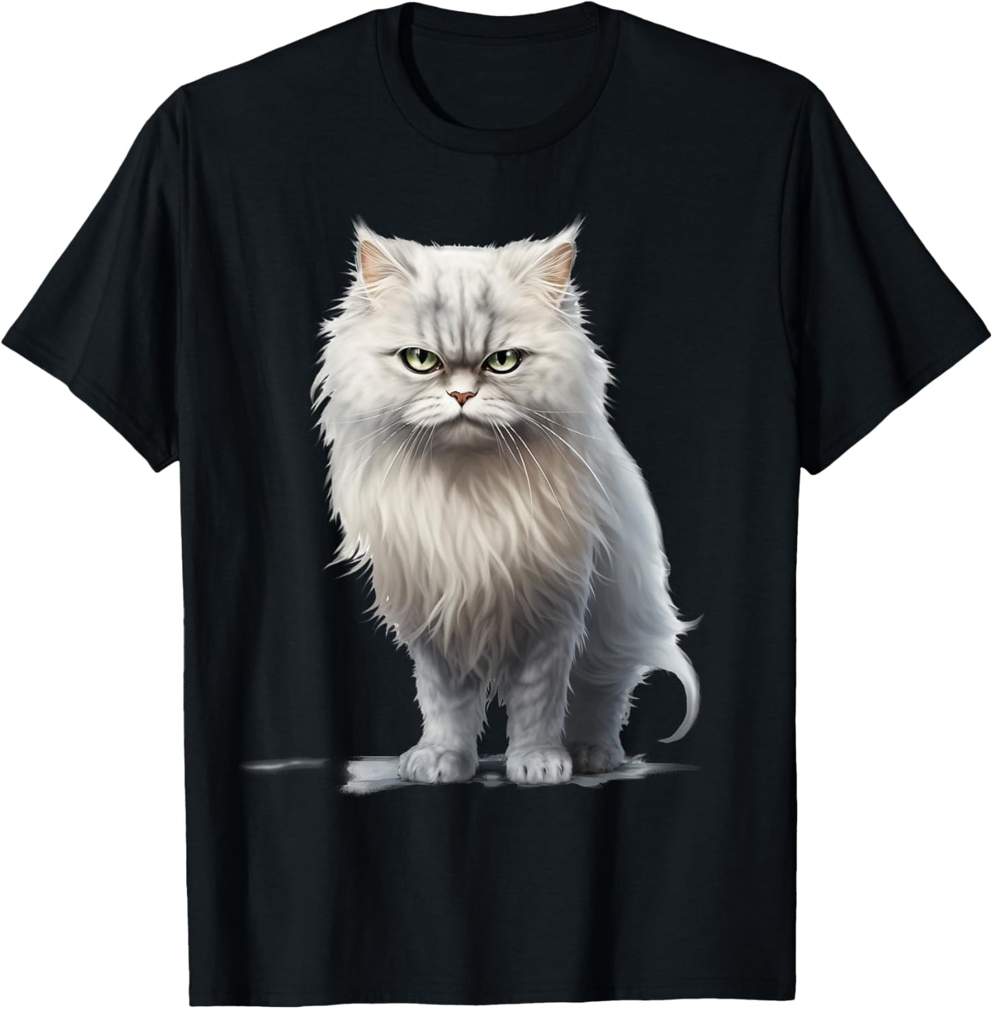 Grouchy Persian Fluffball Grumpy White/Gray Persian Cat T-Shirt