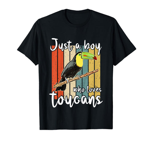 Kids Just A Boy Who Loves Toucans Retro Toucan T-Shirt