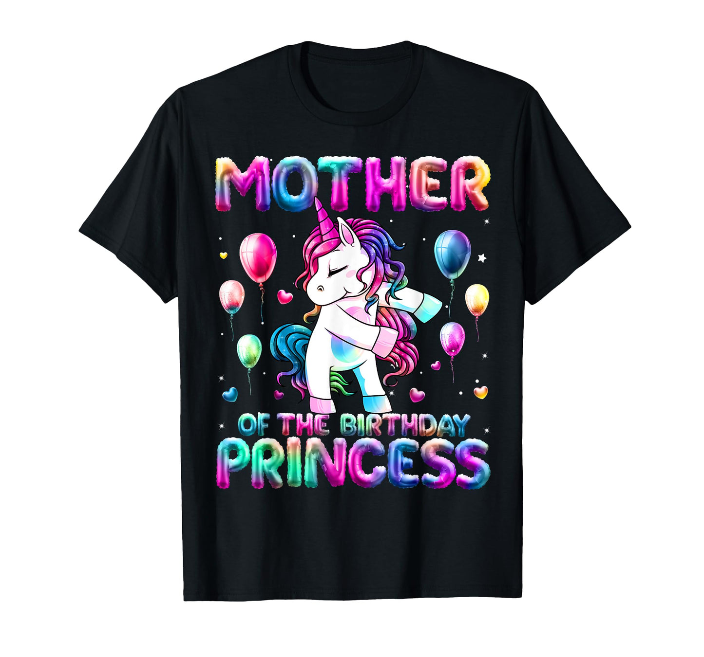 Mother of the Birthday Princess Girl Flossing Unicorn Mom T-Shirt