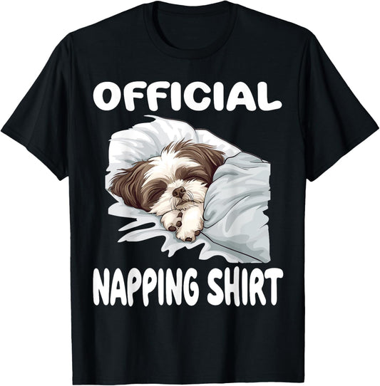 Shih Tzu Dog Official Napping shirt Pajamas Nightgown T-Shirt
