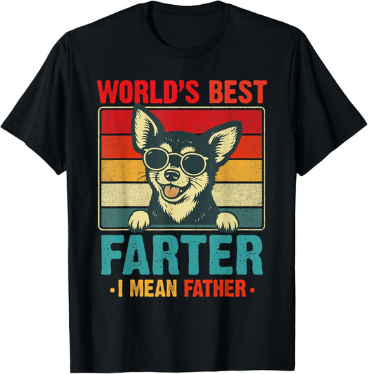 Fathers Day Retro World's Best Farter I Mean Father Dad Dog T-Shirt