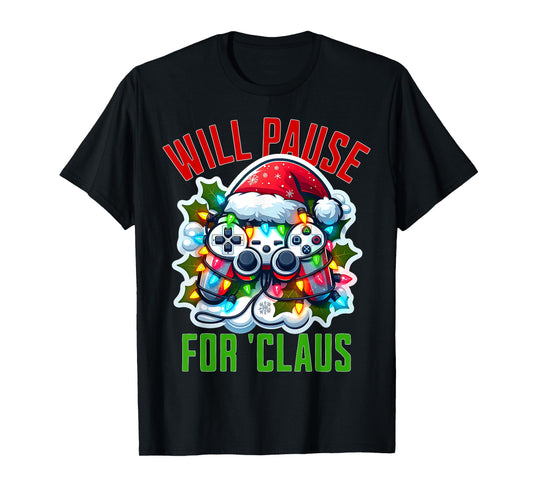 Funny Gamer Christmas Boys Teens Gaming Xmas Kids Video Game T-Shirt