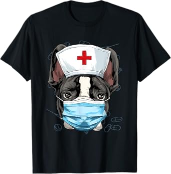 Hospital French Bulldog ER Nurse RN LPN Nurse Life Dog Lover T-Shirt
