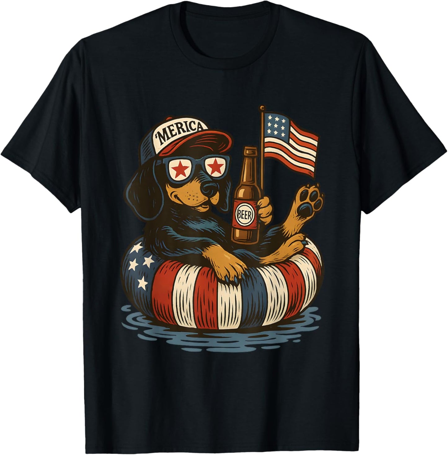 Dachshund 4th of July America Dachshund Patriotic Dog Lovers T-Shirt