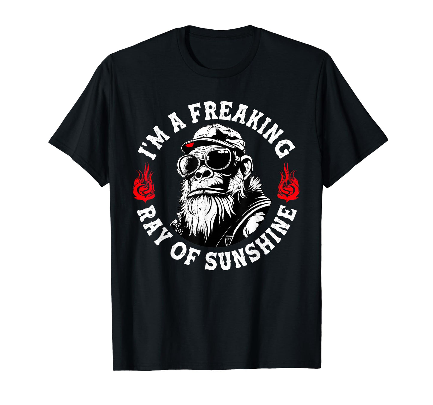 Retro I’m A Freaking Ray Of Sunshine Funny Monkey T-Shirt