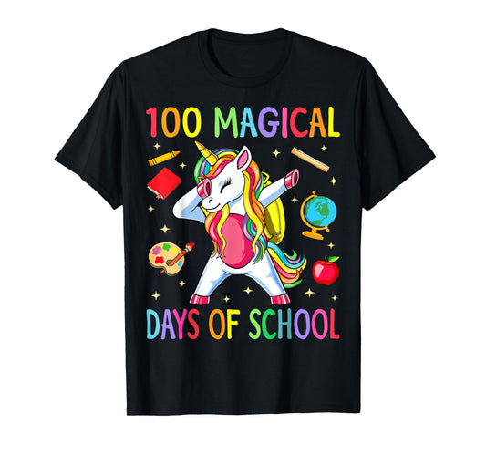 100th Day of School Unicorn 100 Magical Days Teacher Girls T-Shirt