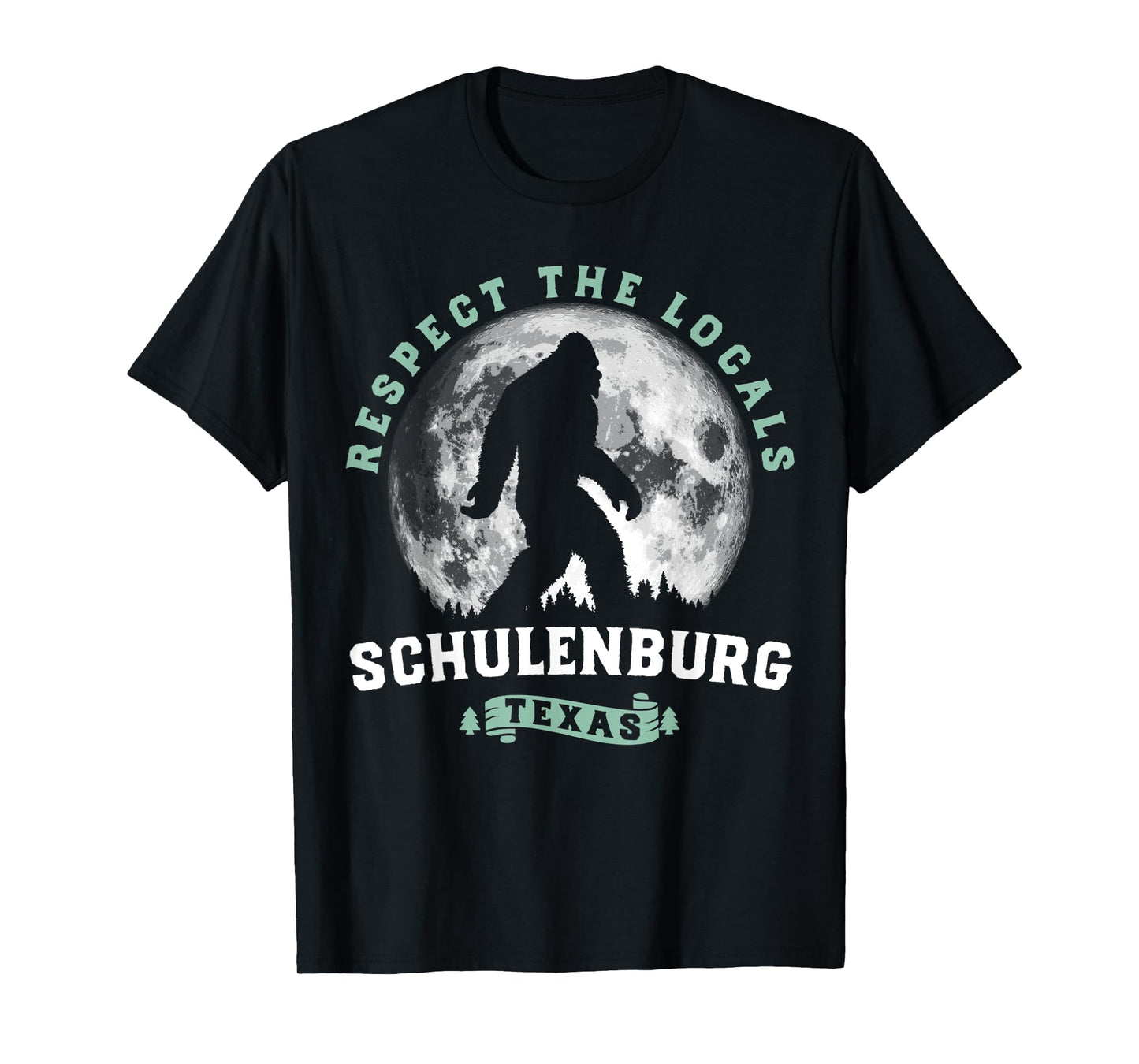 Schulenburg Texas Bigfoot Night Walk Retro Moon T-Shirt