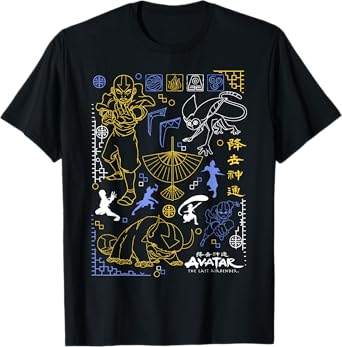 Avatar: The Last Airbender Character Line Art T-Shirt