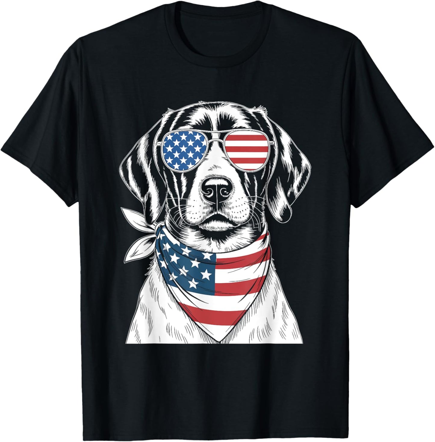 German Shorthaired Pointer Dog USA Flag 4th of July T-Shirt