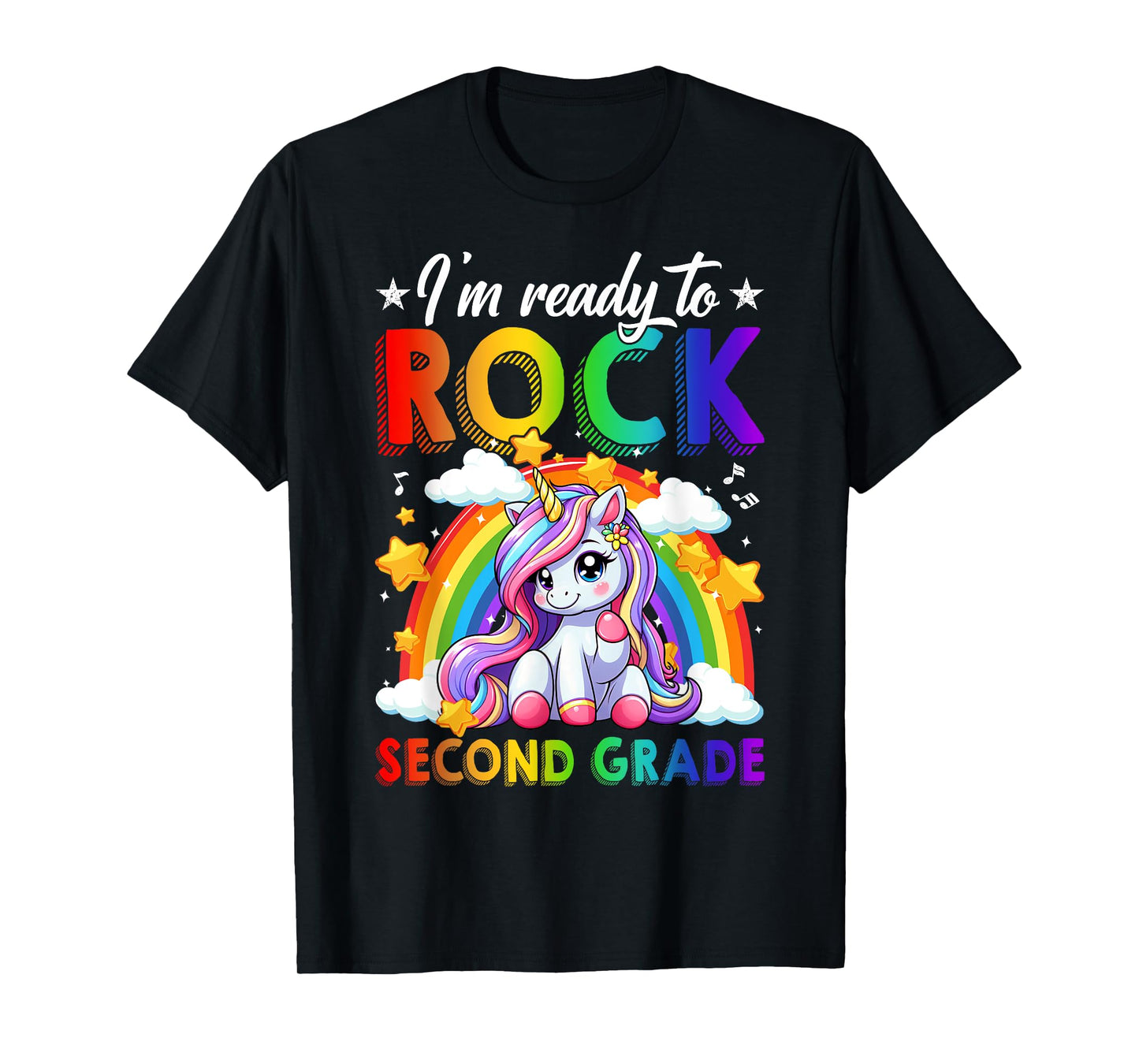 I'm Ready To Rock Second Grade Unicorn Back To School Girls T-Shirt