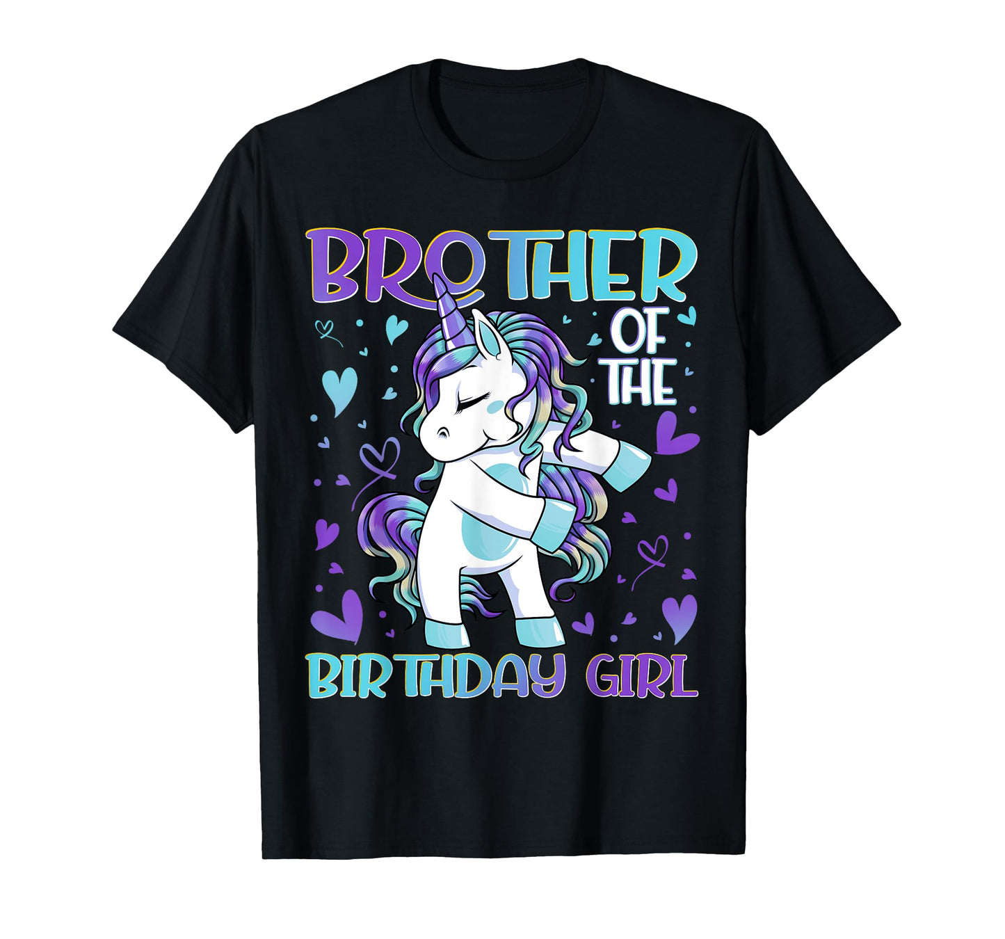 Brother of the Birthday Girl Flossing Unicorn Brother Gifts T-Shirt