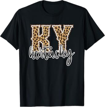 Kentucky State Women's Leopard The Bluegrass State Proud T-Shirt