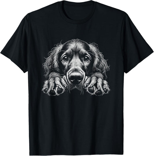 Irish Setter Dog Peeking Art Design T-Shirt
