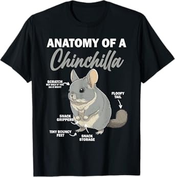 Anatomy Of A Chinchilla Shirt For Women Chinchilla Mom Funny T-Shirt