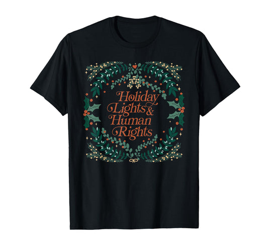 Retro Holiday Lights and Equal Rights Feminists Christmas T-Shirt
