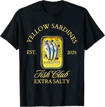 Sardine Tinned Fish Club Cute Womens Salty Summer Social Top T-Shirt