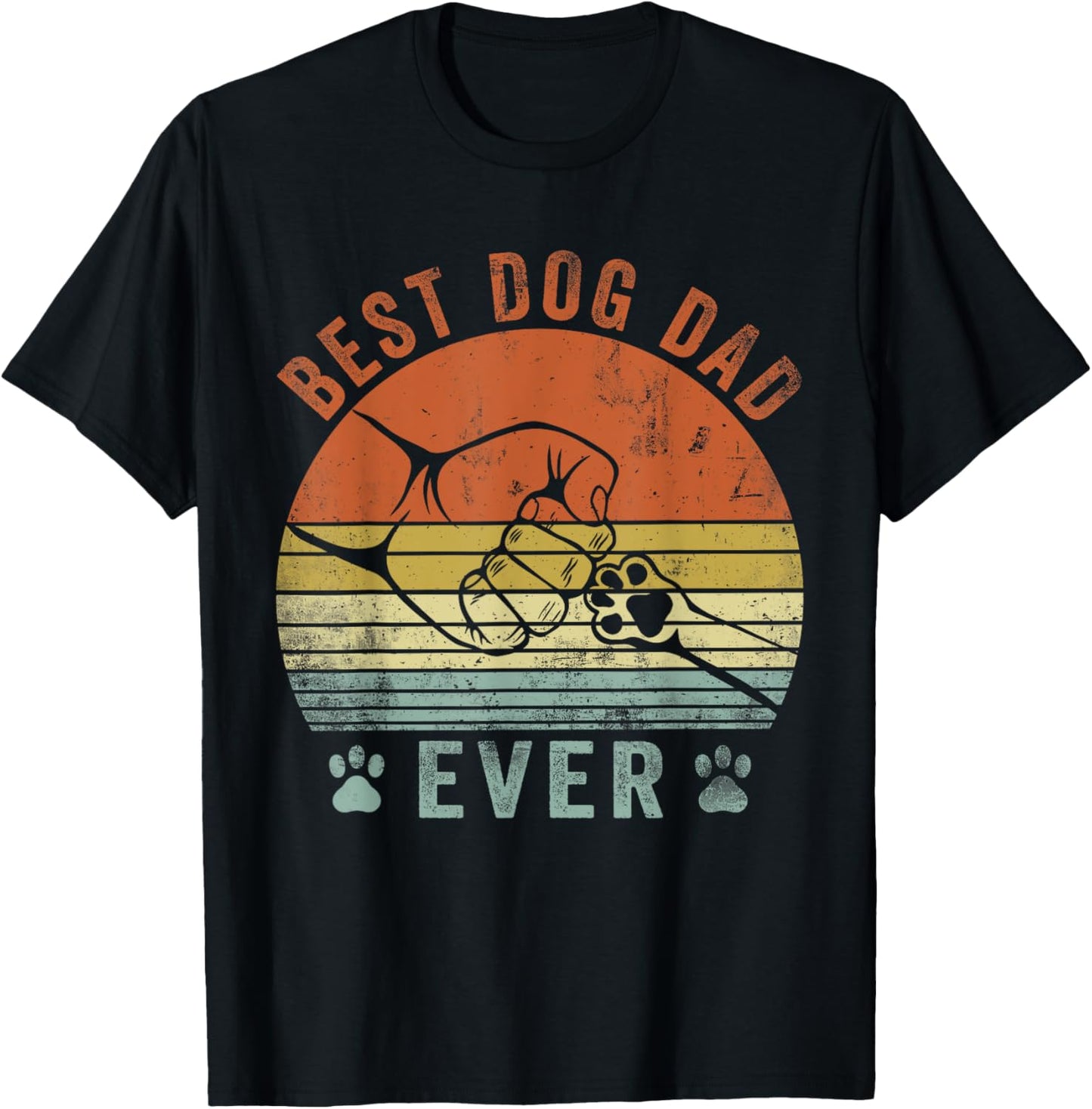 Best Dog Dad Ever Father's Day Dog Lover Men Retro Vintage T-Shirt