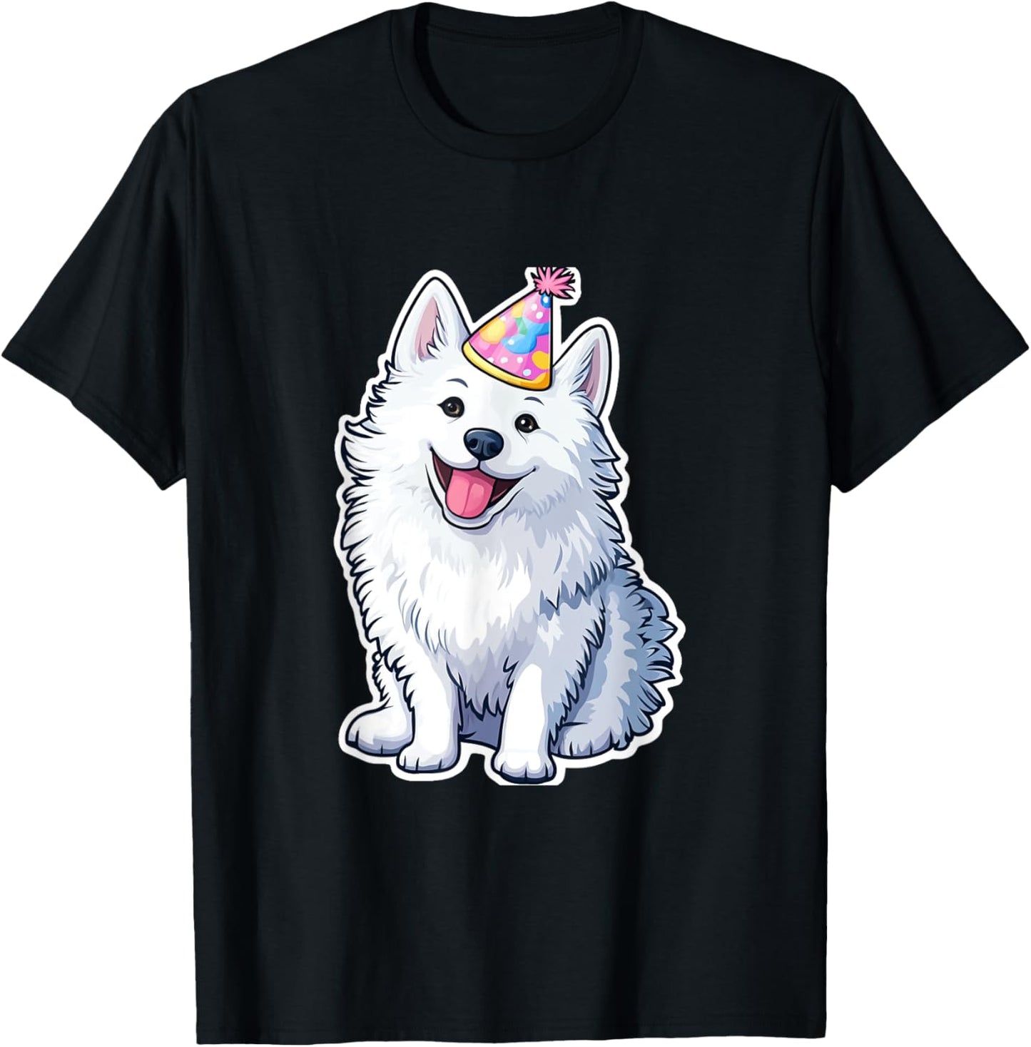 Samoyed Birthday Dog Wearing Birthday Party Hat T-Shirt