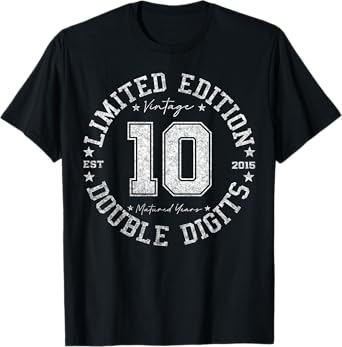 Official Double Digits 10 Year Old Gifts 10th Birthday 2015 T-Shirt