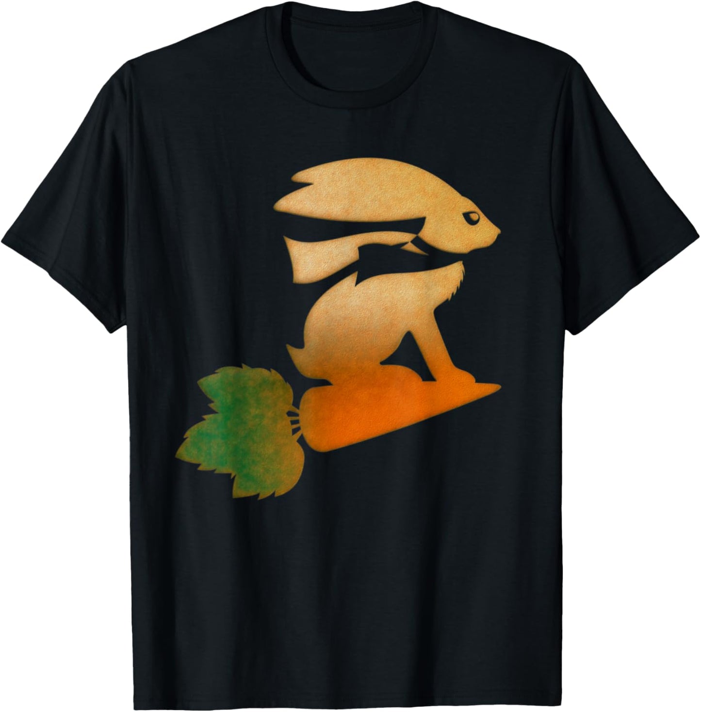 Rabbit on a Flying Carrot Humorous Kids Adults Silly T-Shirt
