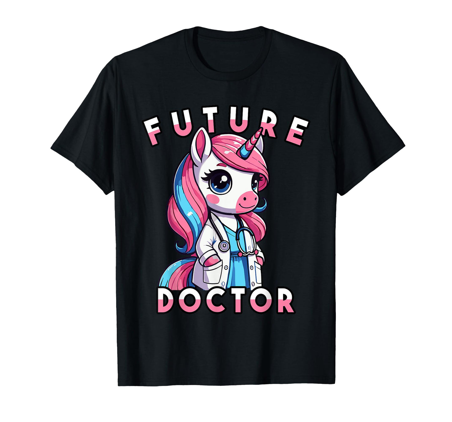 Future Doctor Girls Unicorn Medical Career Graphic T-Shirt