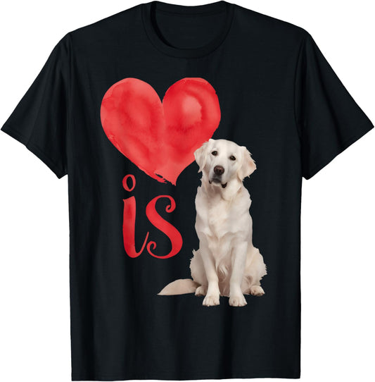 Love is White English Cream Golden Retriever Mom Dog Puppy T-Shirt