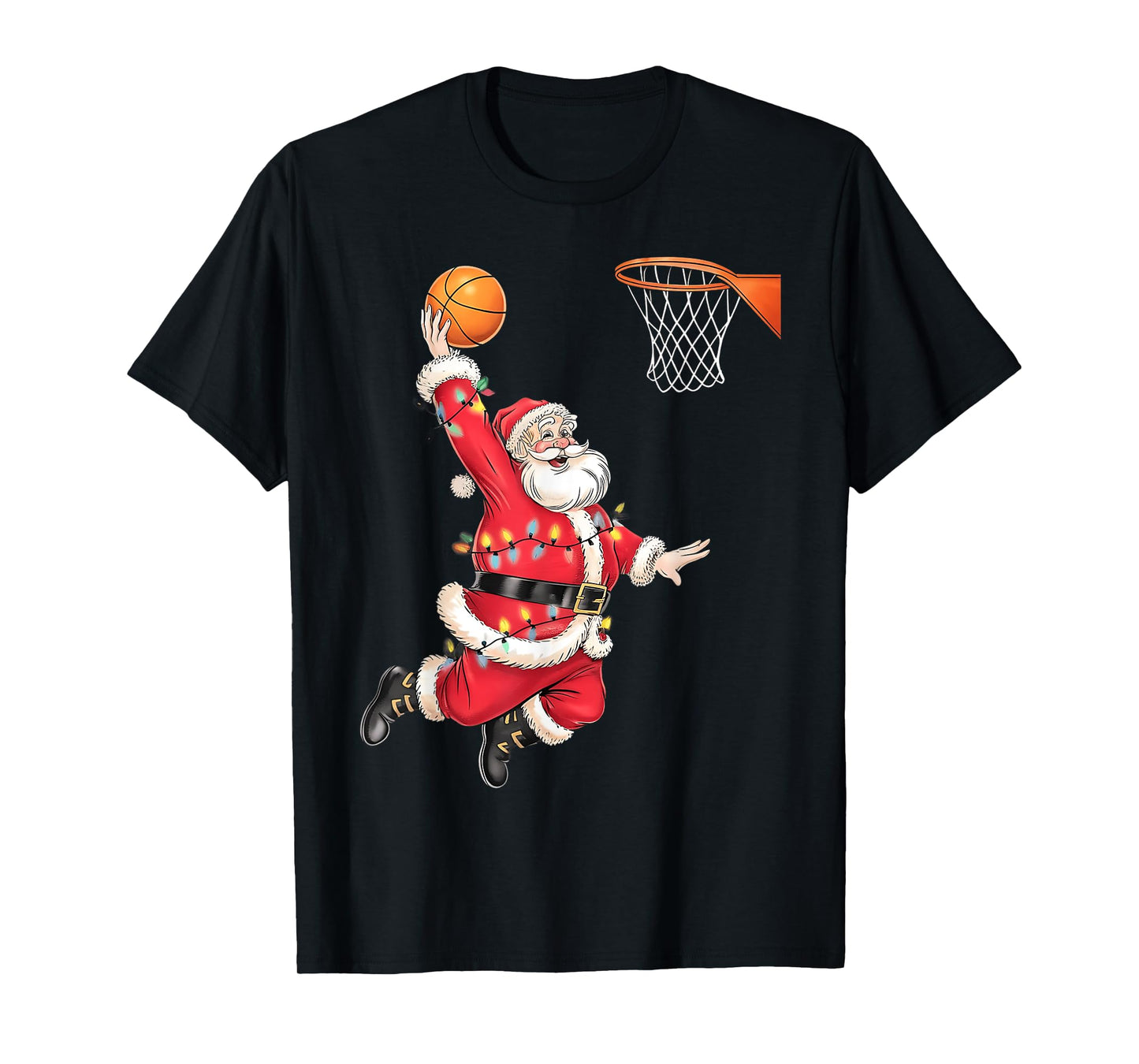 Funny Santa Claus Playing Basketball Merry Christmas Boys T-Shirt