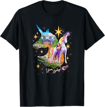 Unicorn Academy Silhouette Sparkle Graphic Logo T-Shirt