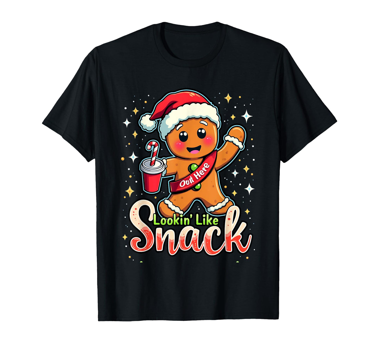 out here looking like a snack christmas funny BouJee Xmas T-Shirt