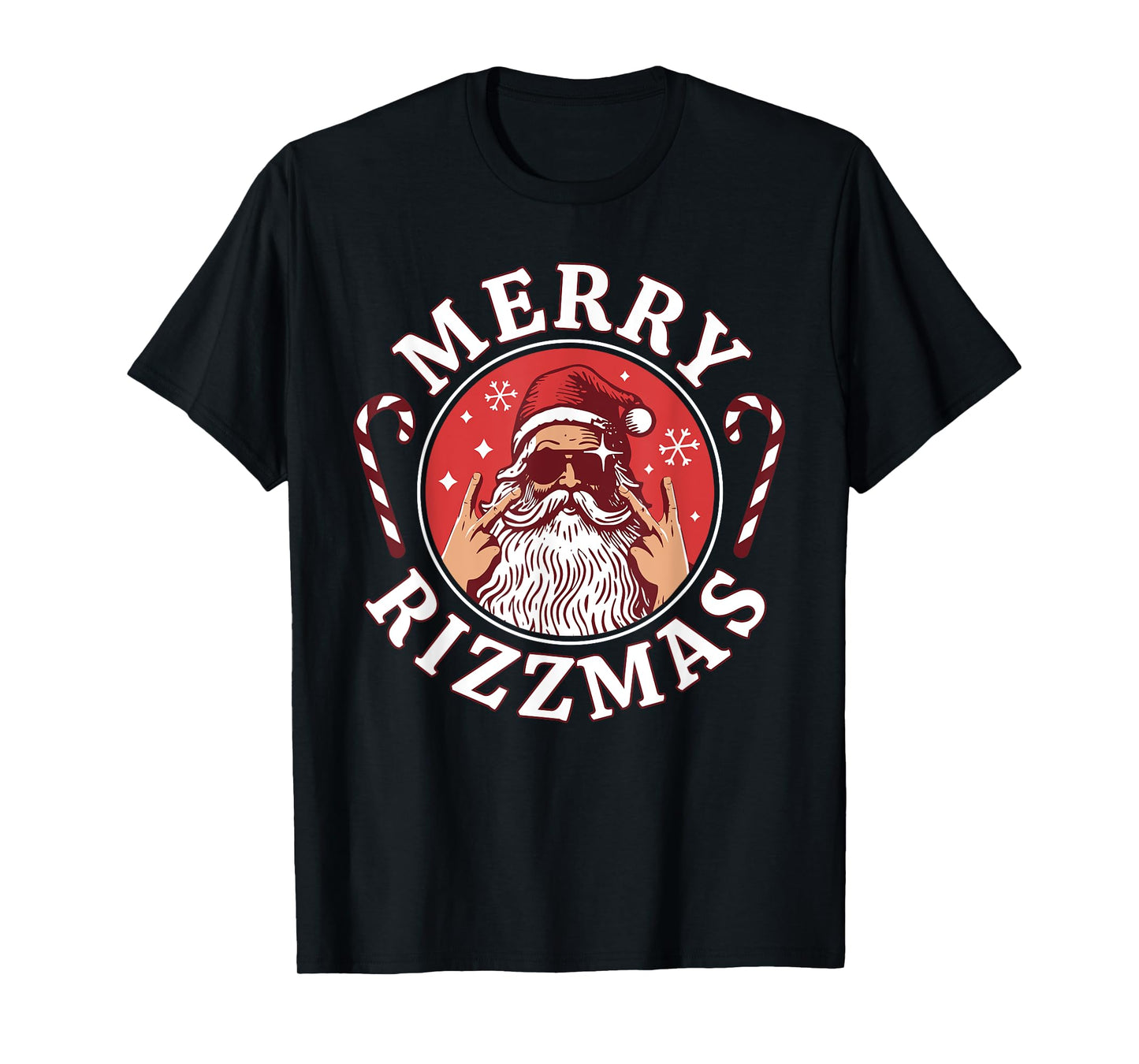 Merry Rizzmas Kids Teens School Funny Christmas Santa Claus T-Shirt