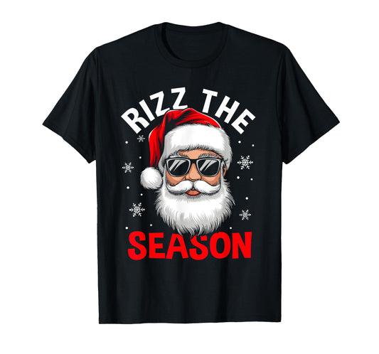 Rizz the Season Silly Christmas Funny Santa Men Teen Boys T-Shirt