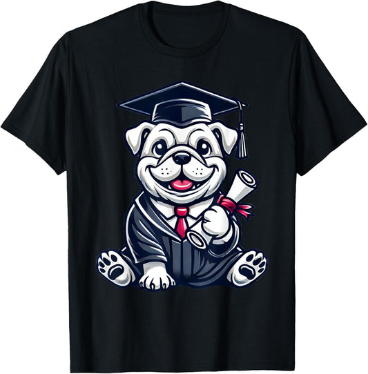 Cute English Bulldog Dog Graduation T-Shirt