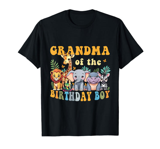 Grandma of the Birthday Boy Safari Jungle Animal Matching T-Shirt