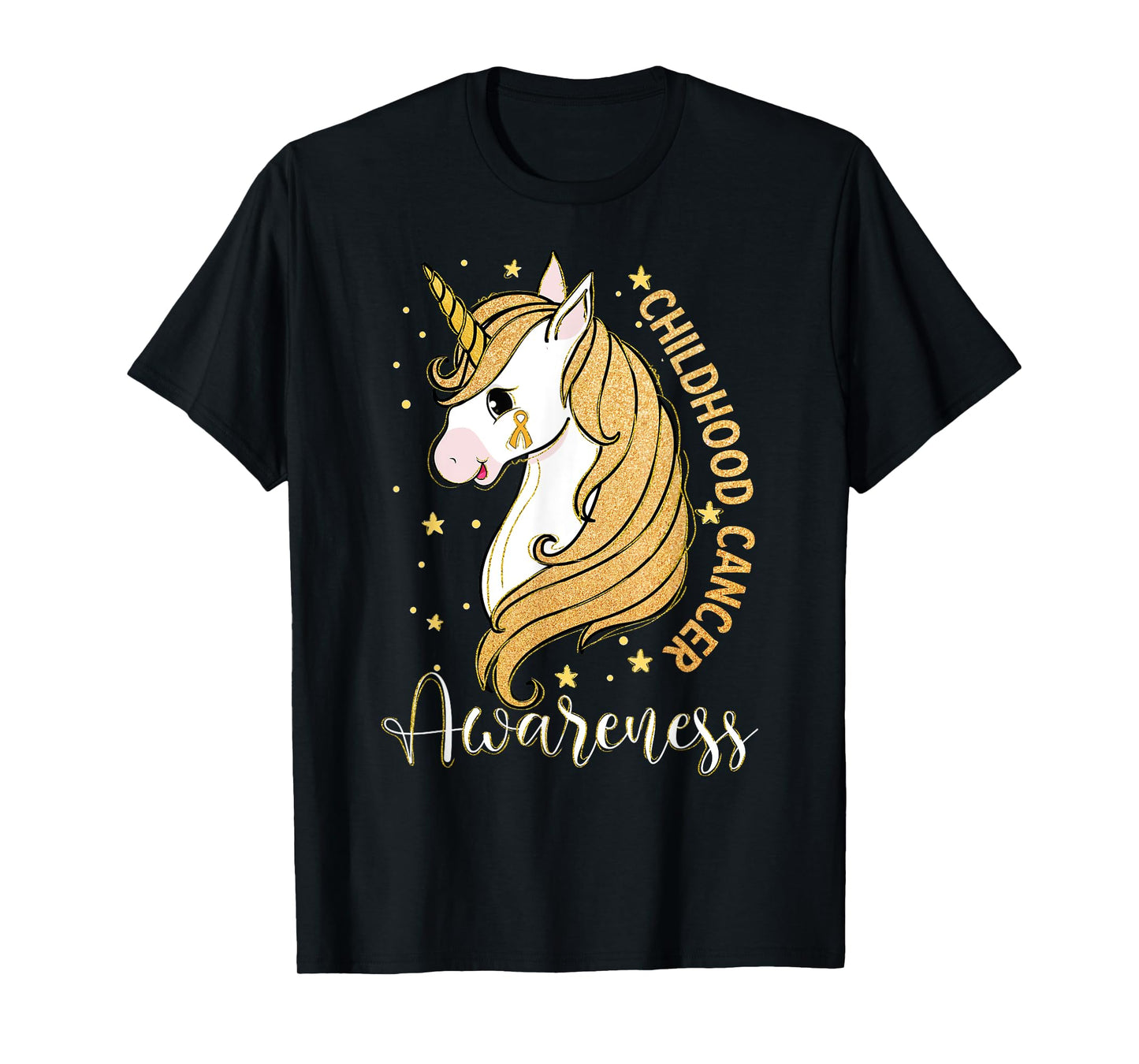 Childhood Cancer Awareness Unicorn Warrior Support Kid Girls T-Shirt