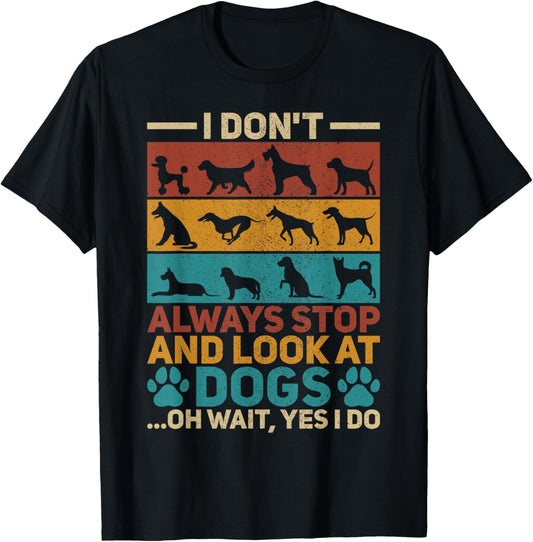 Types Of Dog Vintage Animal Dog Lover Outfit Funny Dog Owner T-Shirt