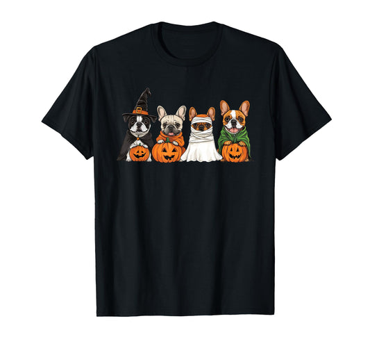 Cute Fall French Bulldog Dog Owner Halloween T-Shirt