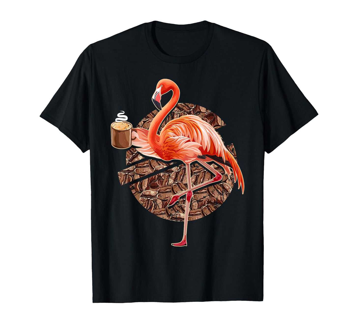 Flamingo Shirt Womens Men Flamingo And Coffee Lover T-Shirt